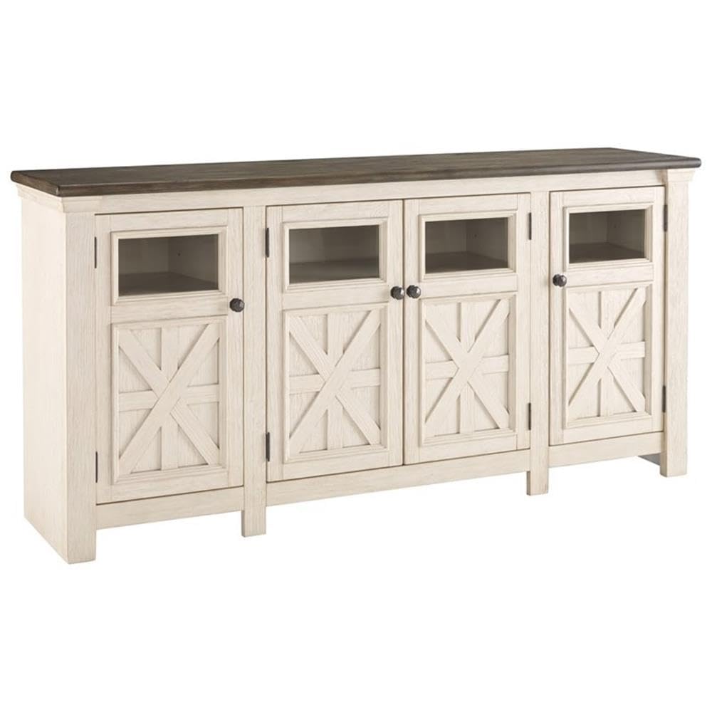 Extra Large Two-Tone Weathered Oak TV Stand U484907