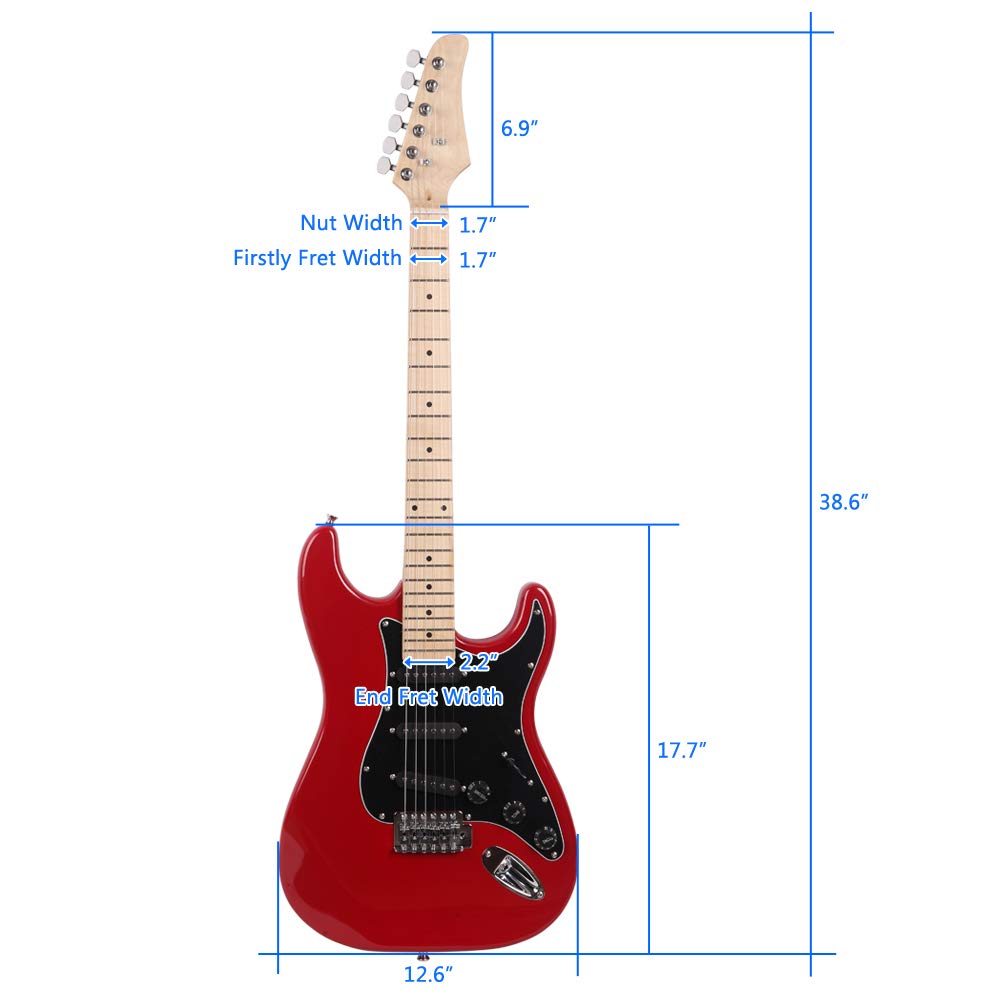 39" Full Size Electric Guitar with 20w Amp and Bag T27570