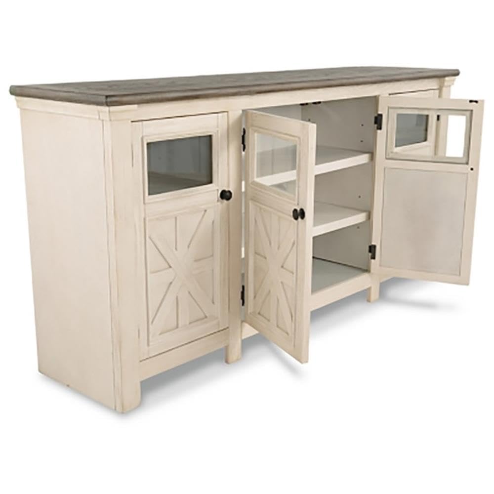 Extra Large Two-Tone Weathered Oak TV Stand U484907