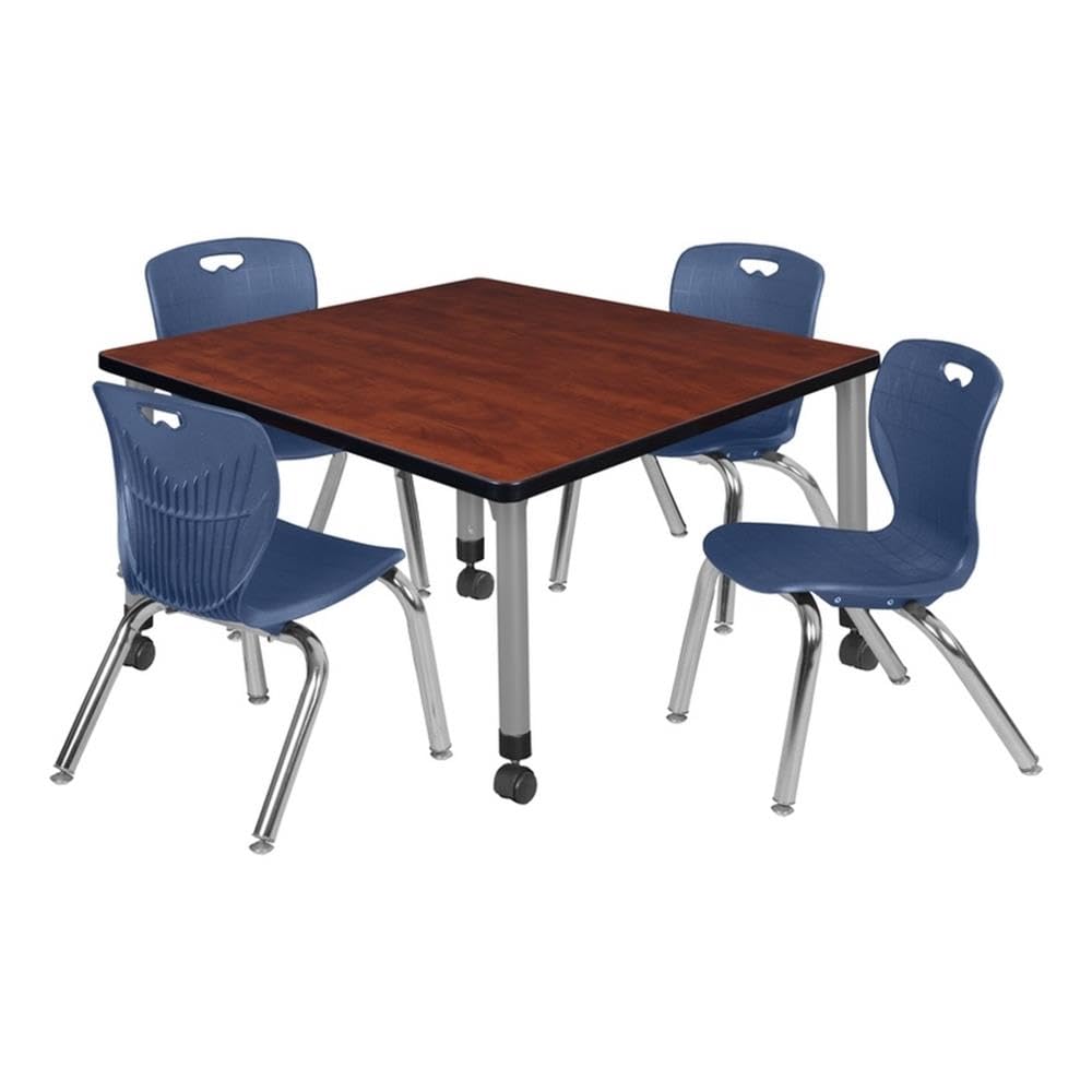 36" Square Mobile Table with 4 Stack Chairs H612553