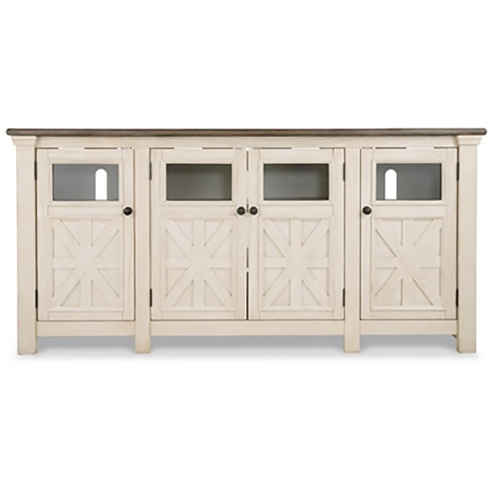 Extra Large Two-Tone Weathered Oak TV Stand U484907