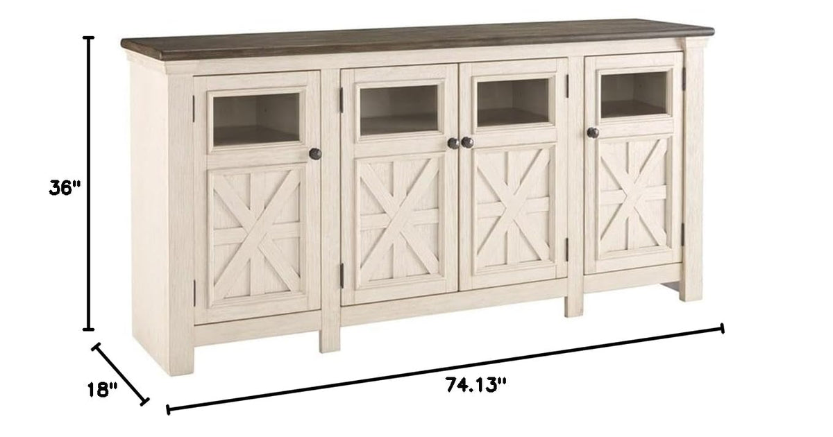 Extra Large Two-Tone Weathered Oak TV Stand U484907