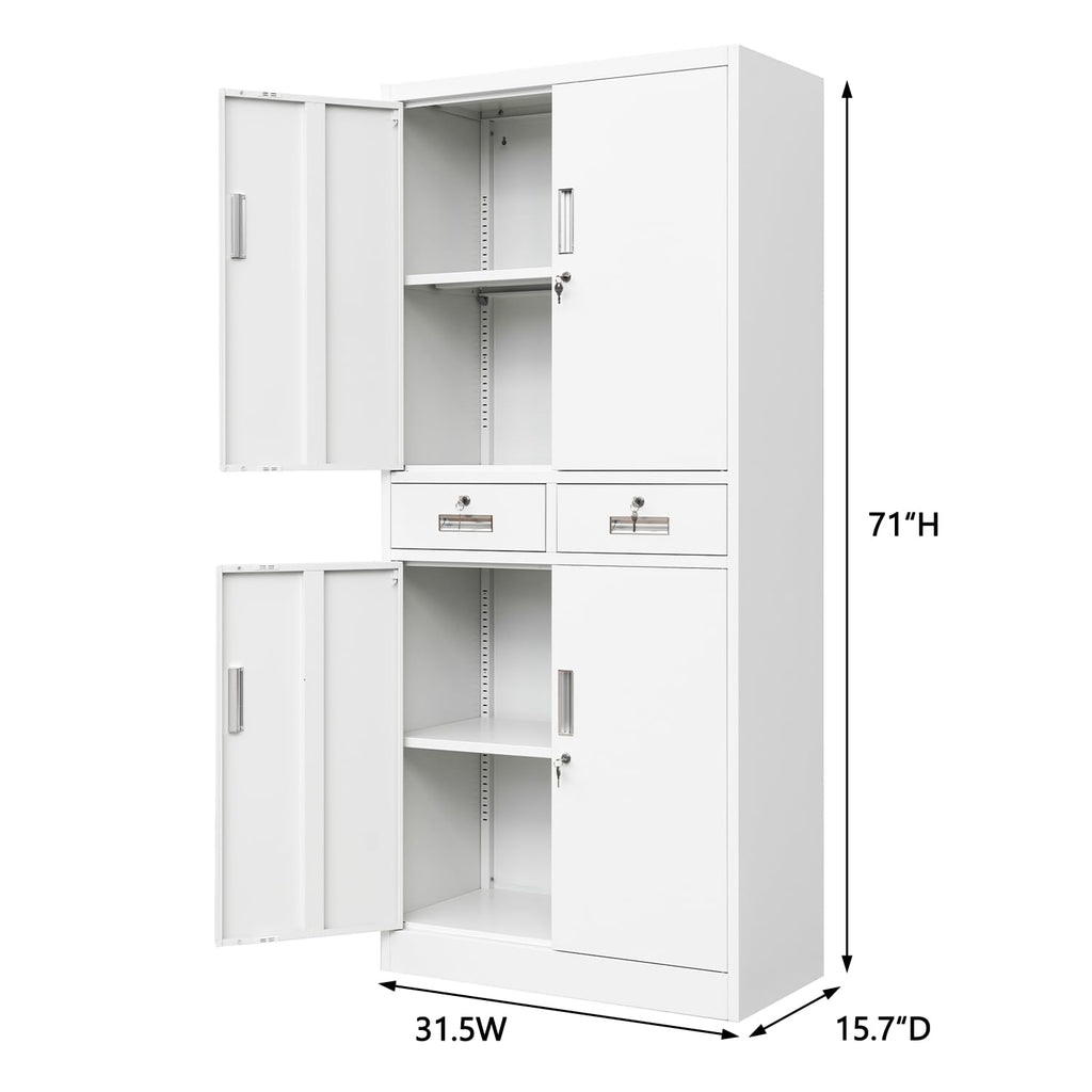 Metal Storage Cabinet with Adjustable Shelves and Drawers F728296