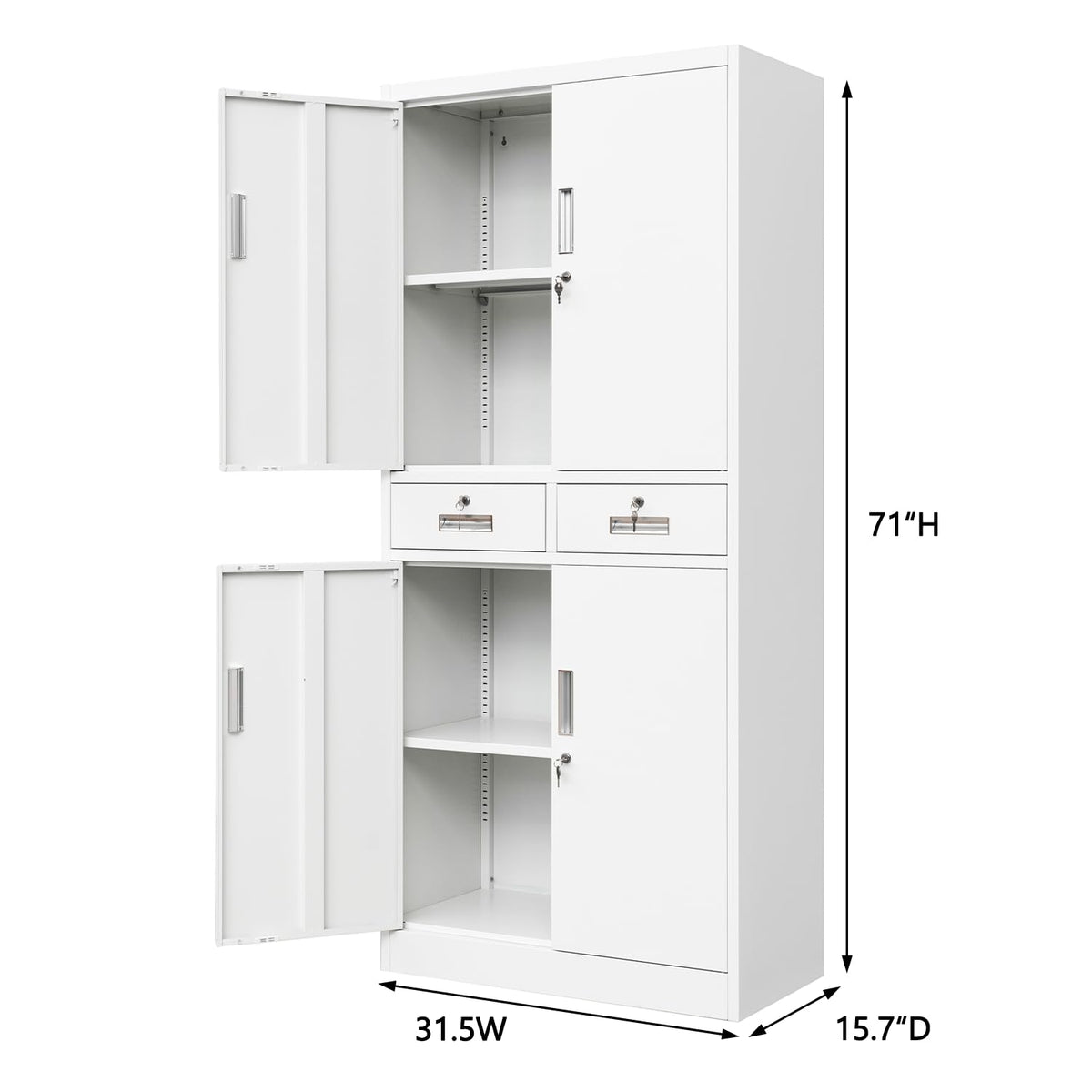 Metal Storage Cabinet with Adjustable Shelves and Drawers F728296
