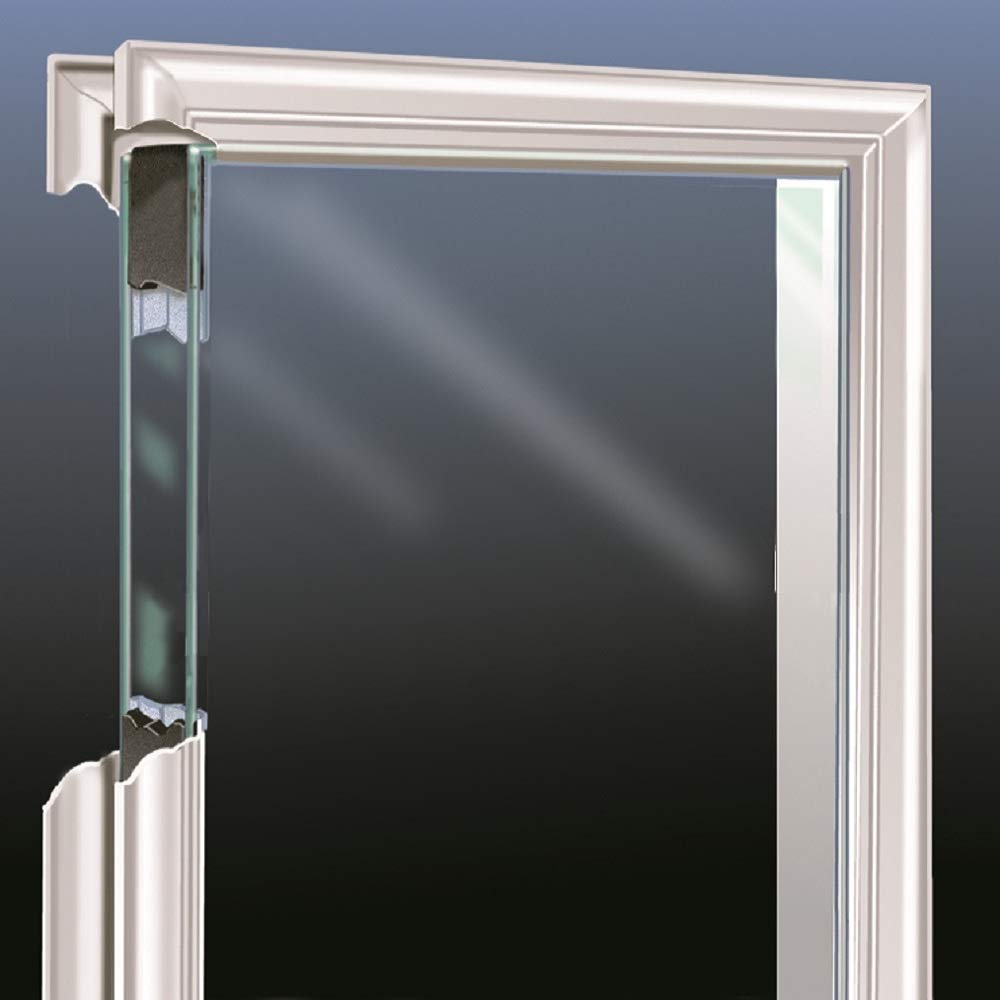 Left Hand In-swing Fiberglass Smooth Prehung Front Door Full Lite 36" x 80" with Two 14" Sidelites N226072
