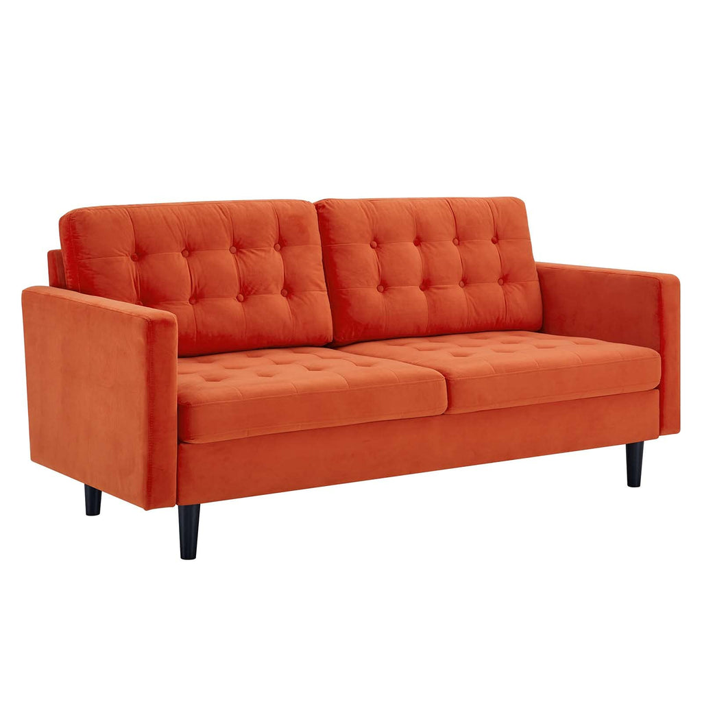 Orange Tufted Performance Velvet Sofa B736761