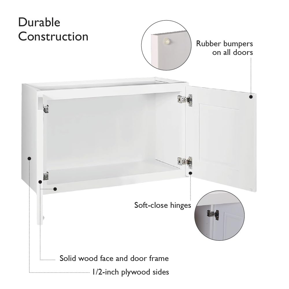 White Shaker Style Bridge Cabinet W2318