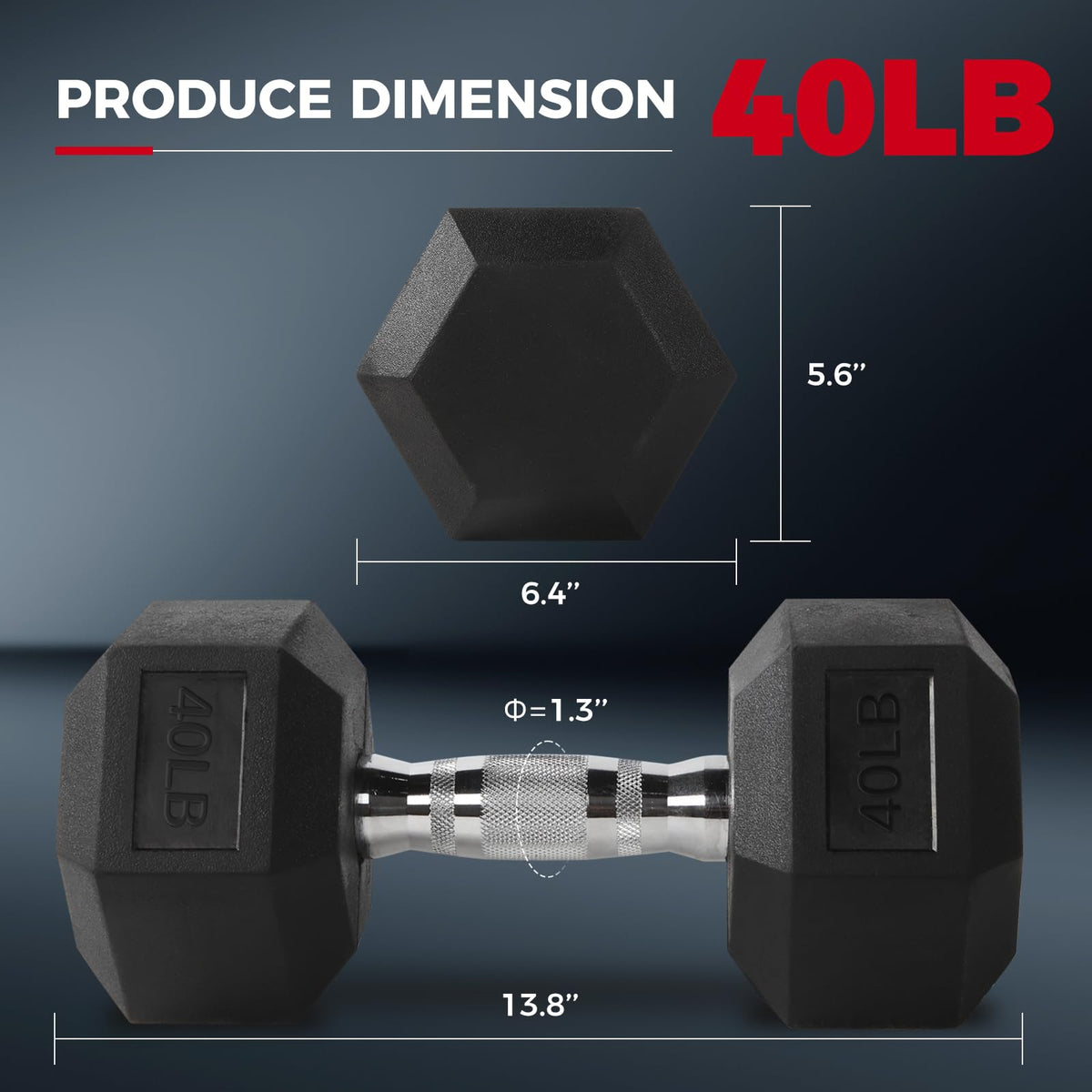 Rubber Coated Hex Dumbbell Set P266665