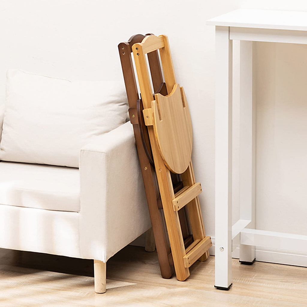 Foldable Bamboo Stool with Backs and Footrest K49890