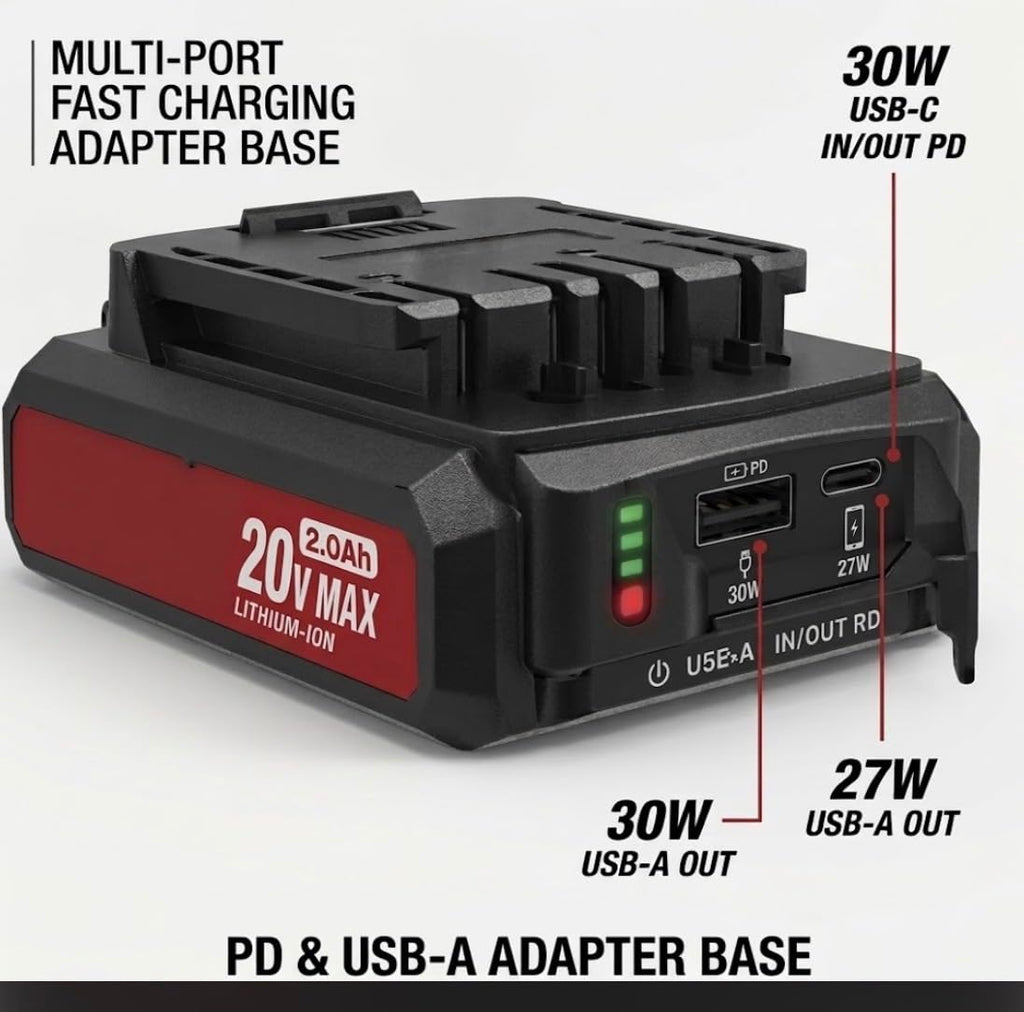 20V Max 2.0Ah Lithium-Ion Battery Pack with Dual USB Ports O469427