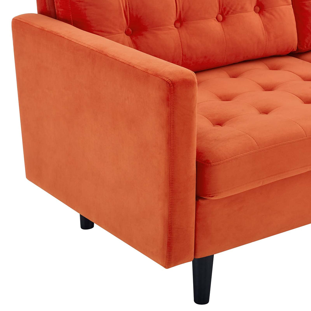 Orange Tufted Performance Velvet Sofa B736761