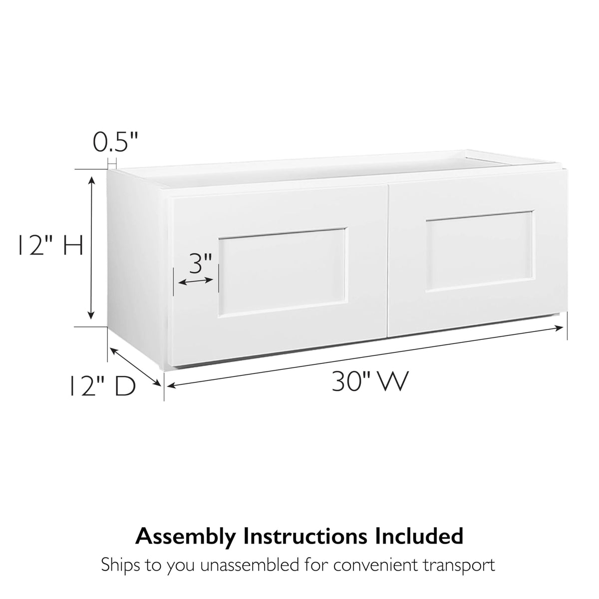 White Shaker Style Bridge Cabinet W2318