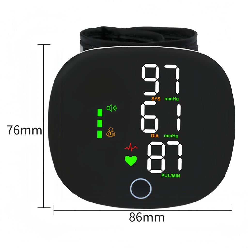 Wrist Blood Pressure Monitor with LCD Display and Voice Guide T506748