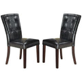 Black Faux Leather Tufted Parson Chairs Set of 2 T846