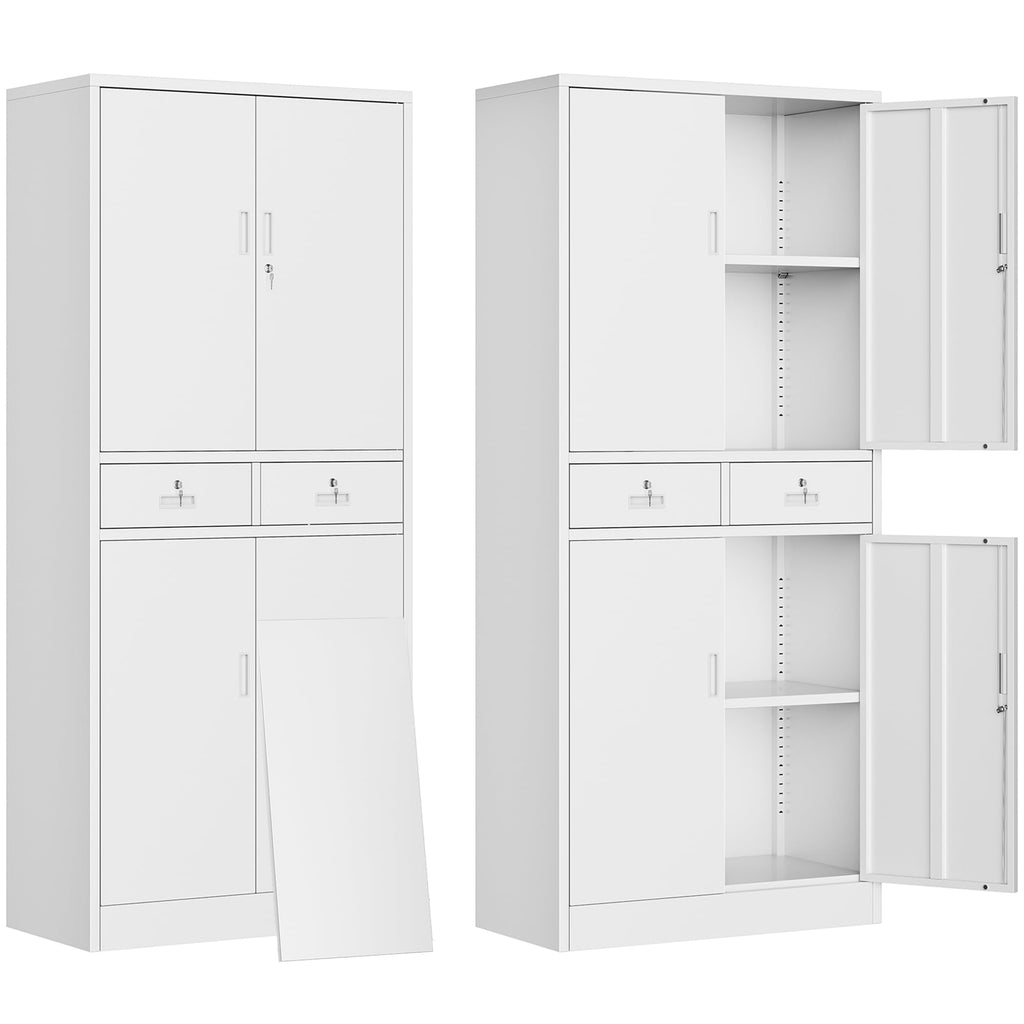 Metal Storage Cabinet with Adjustable Shelves and Drawers F728296