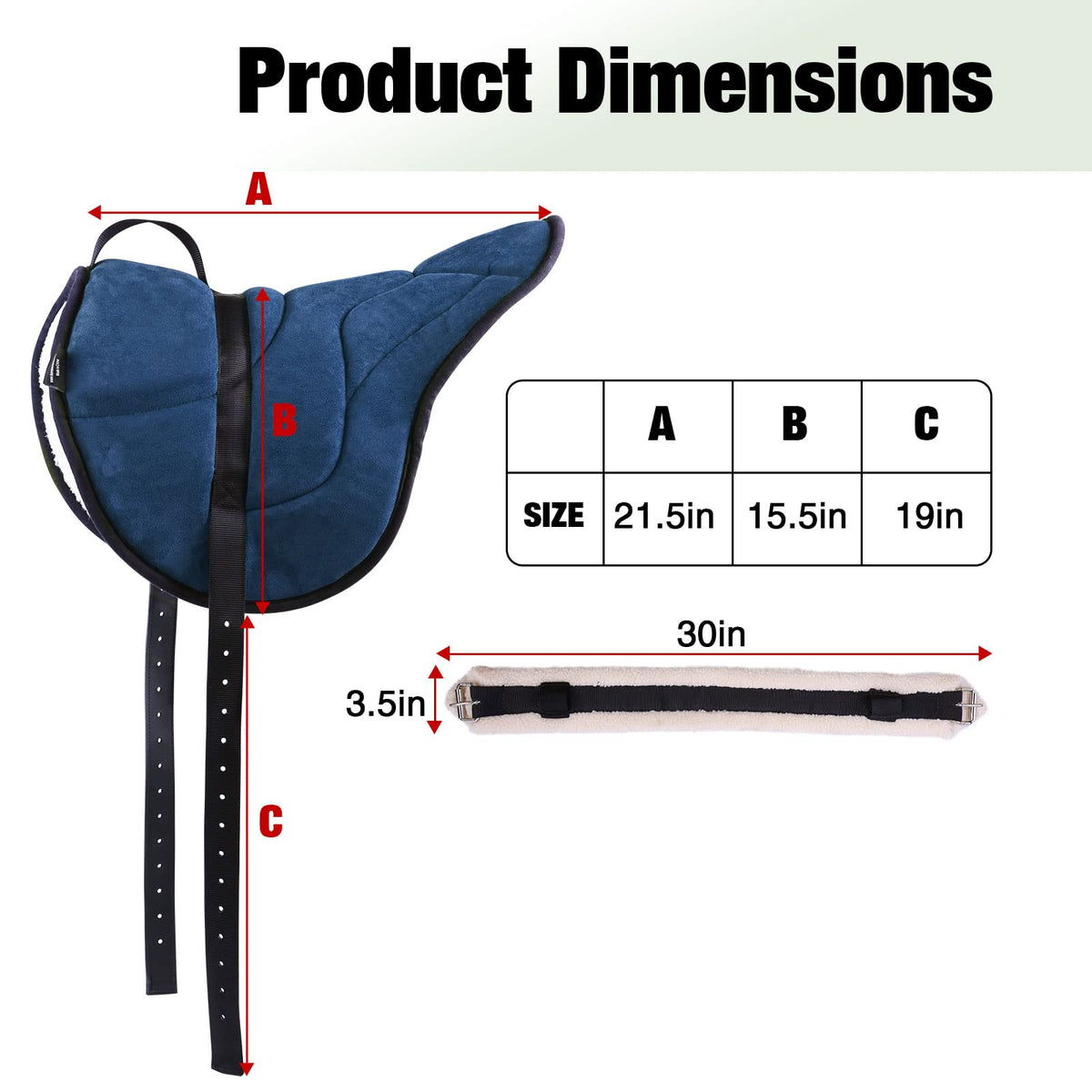 Horse Riding Pad with Matching Girth W2660