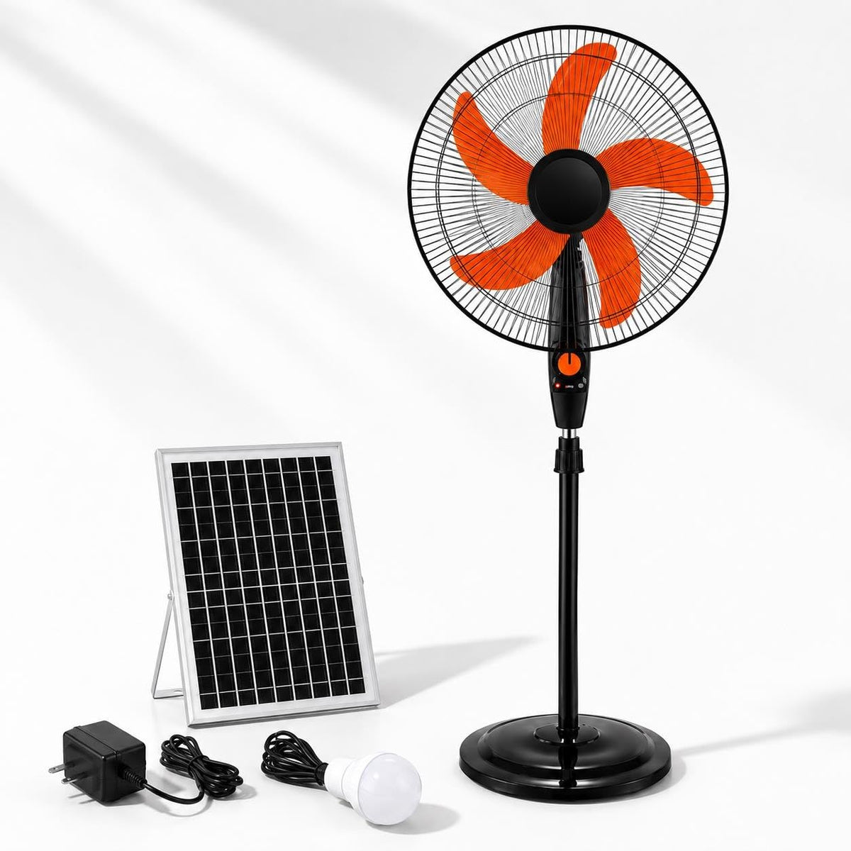 16 Inch Rechargeable Pedestal Fan with Solar Panel G351766