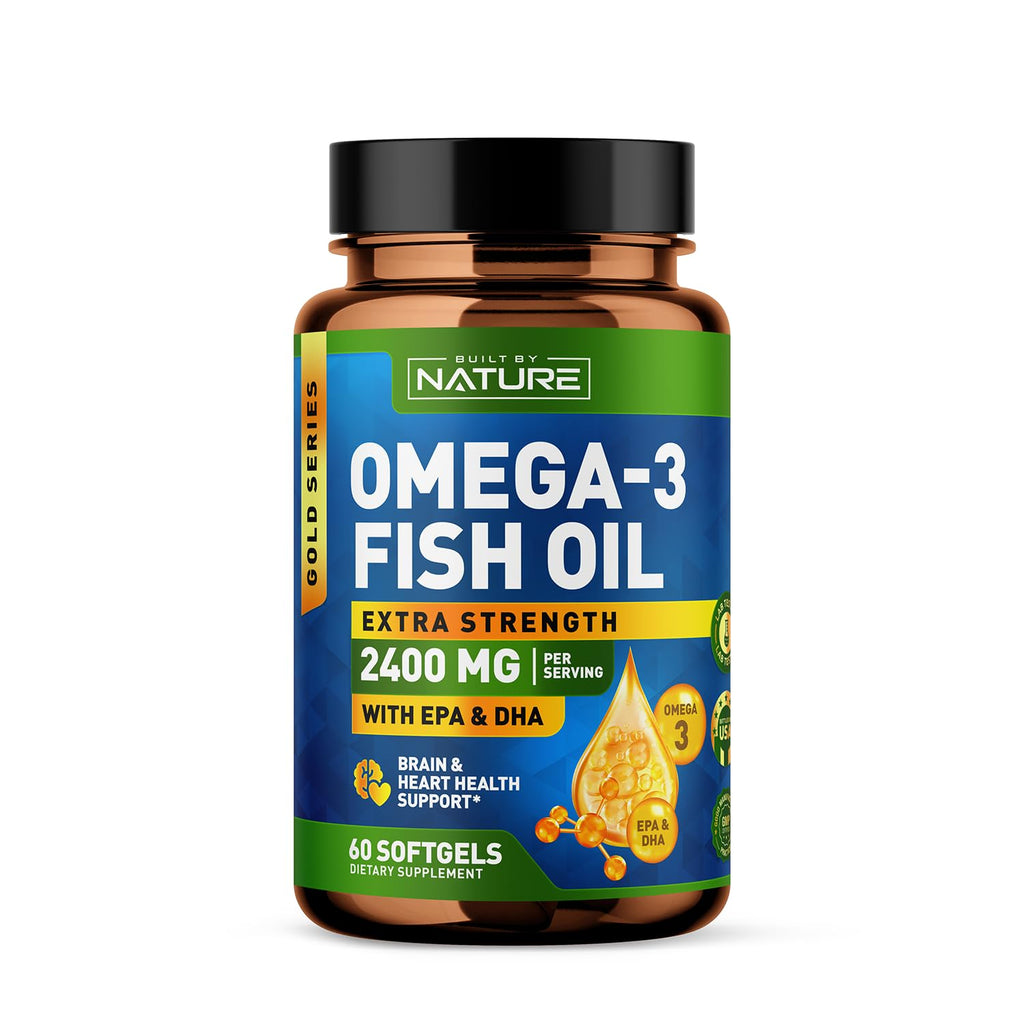 Omega 3 Fish Oil Soft Gels 2400 mg 60 Softgels D78979
