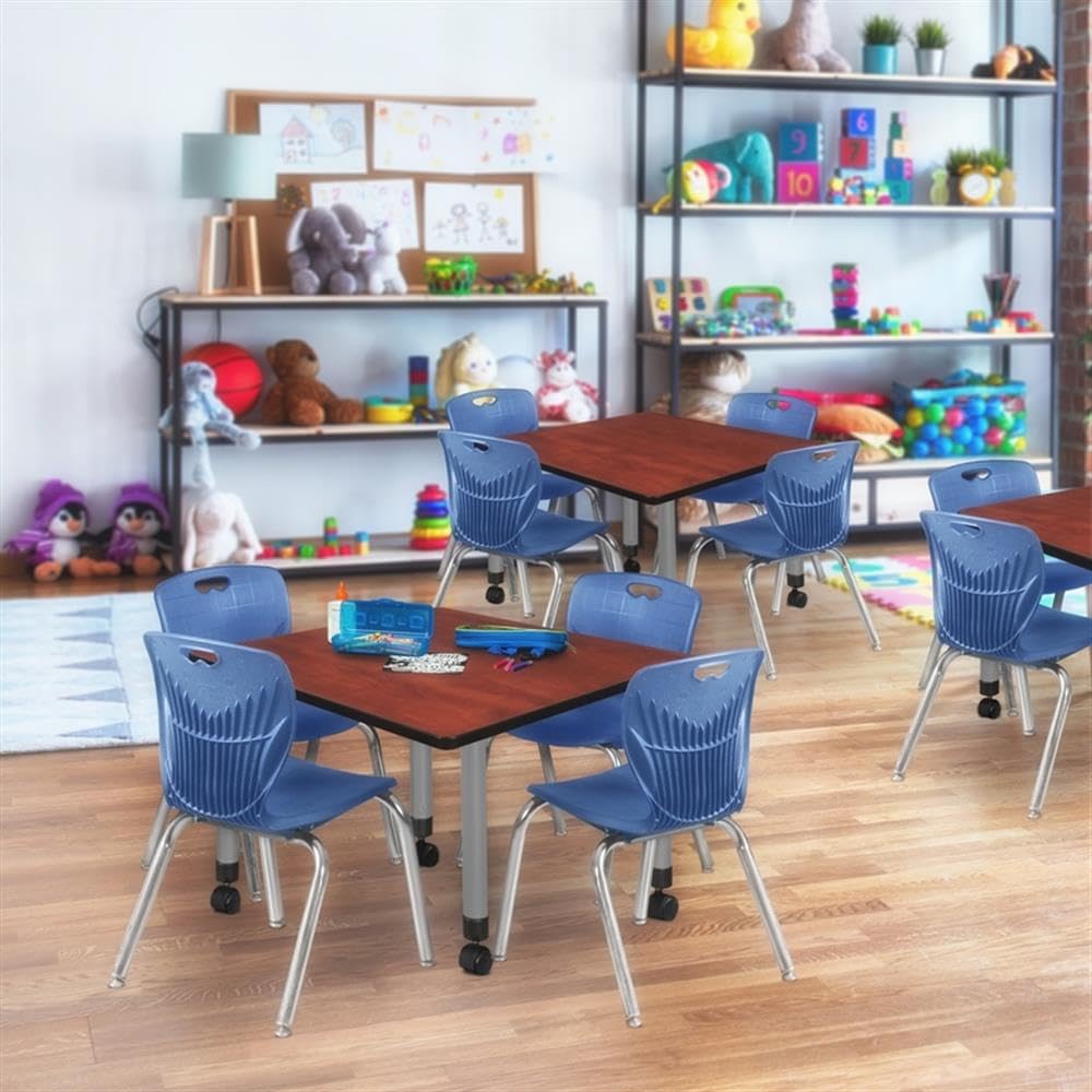 36" Square Mobile Table with 4 Stack Chairs H612553