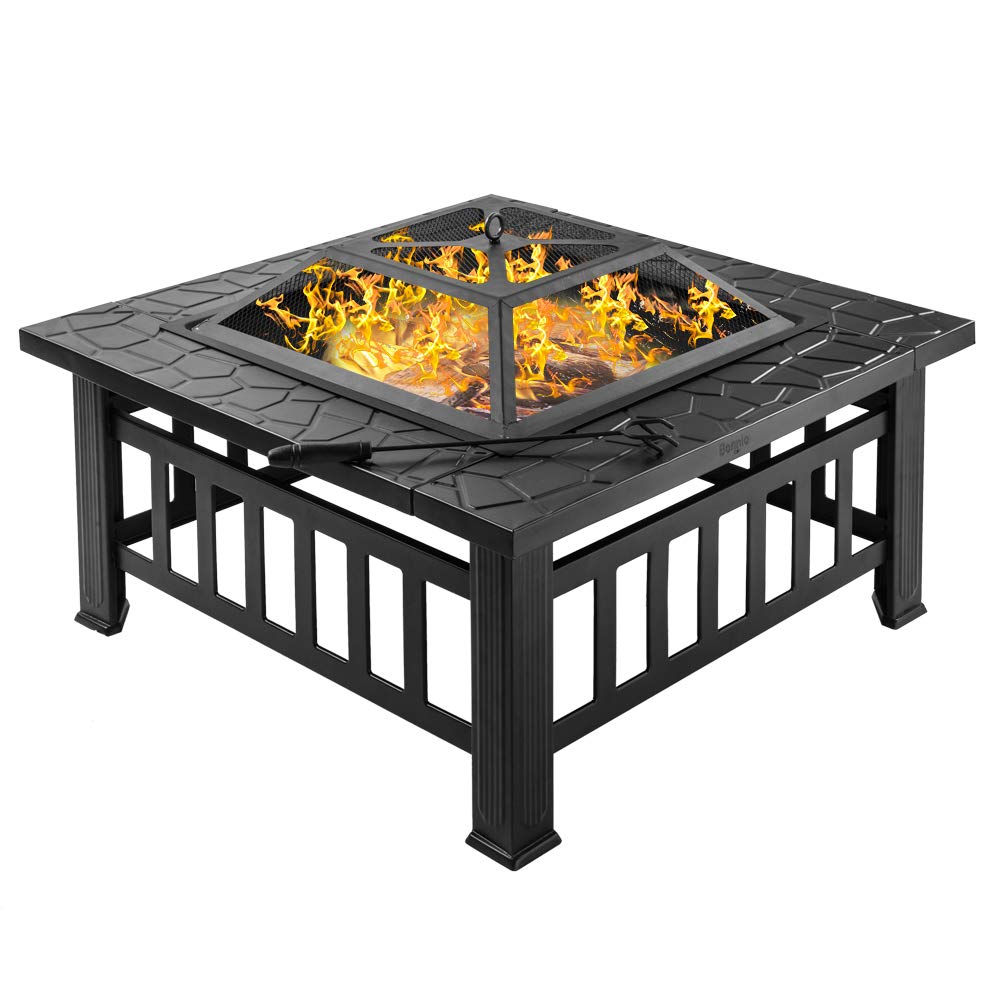 32” Metal Square Wood Burning Fire Pit V71517