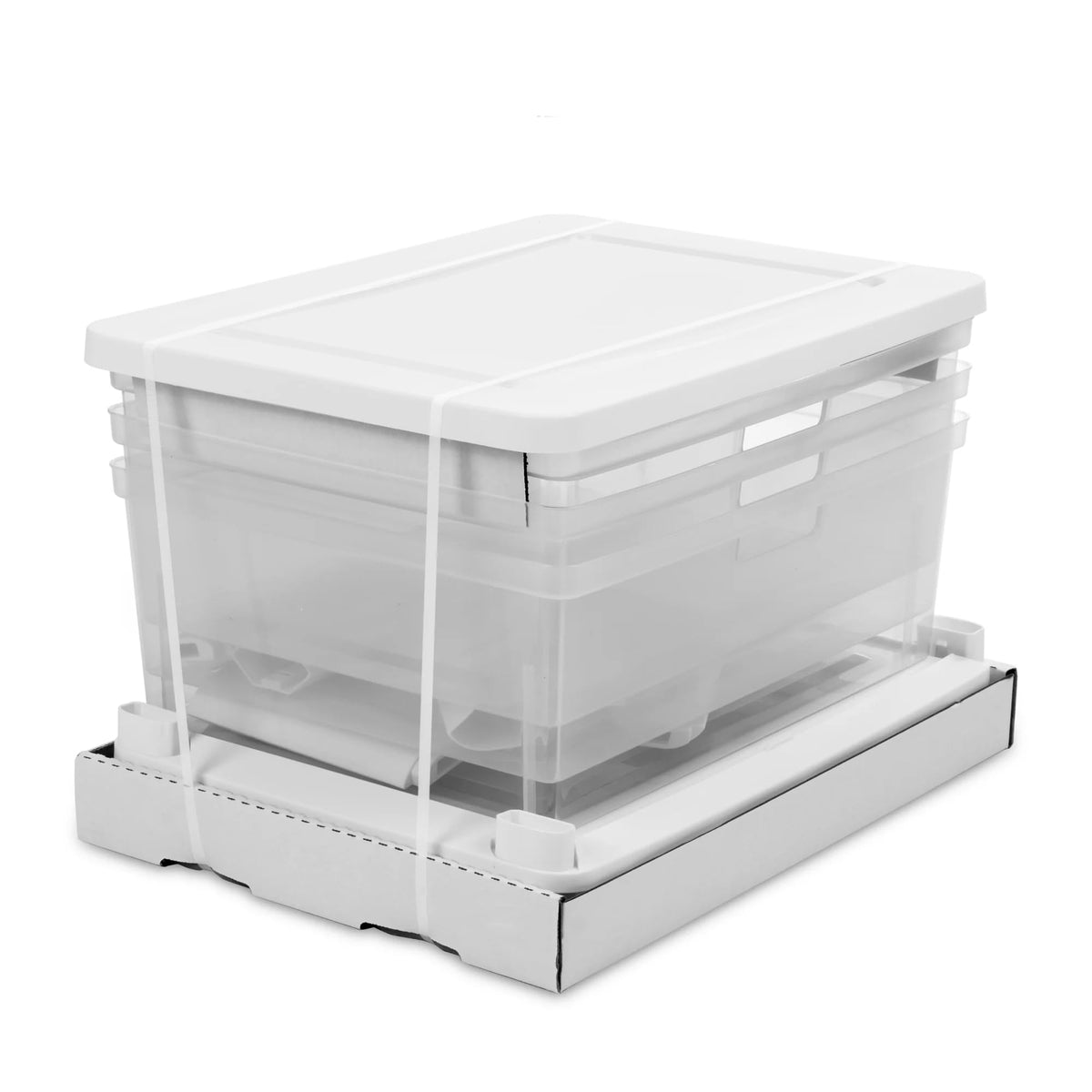 White 3-Drawer Plastic Storage Tower with Clear Bins J89325