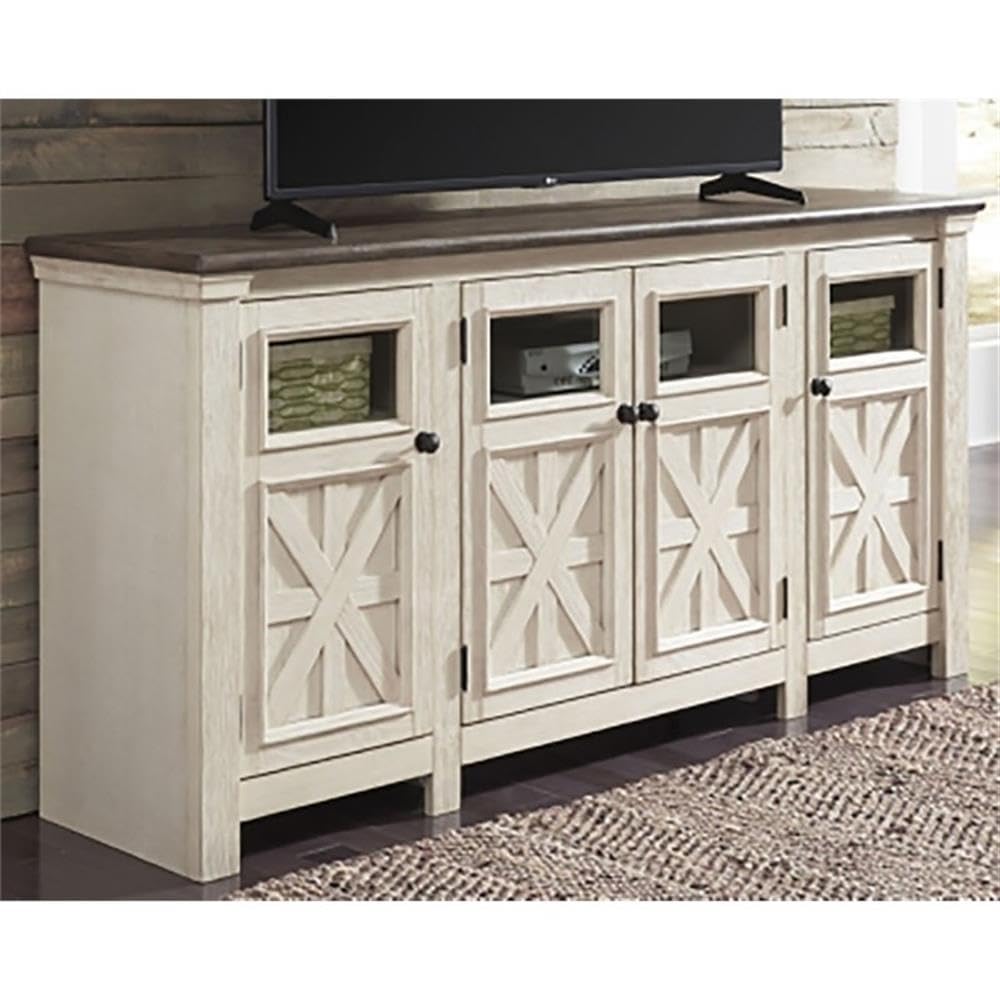 Extra Large Two-Tone Weathered Oak TV Stand U484907