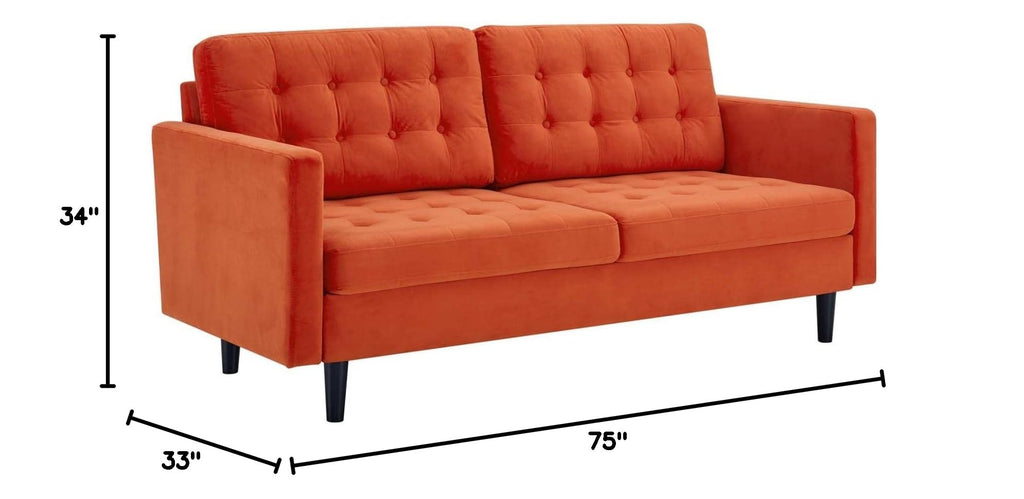 Orange Tufted Performance Velvet Sofa B736761