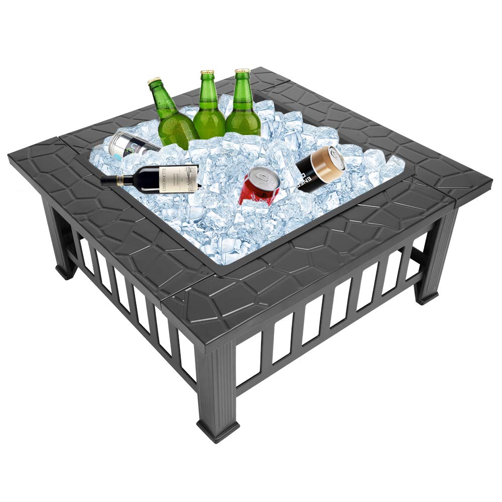 32” Metal Square Wood Burning Fire Pit V71517