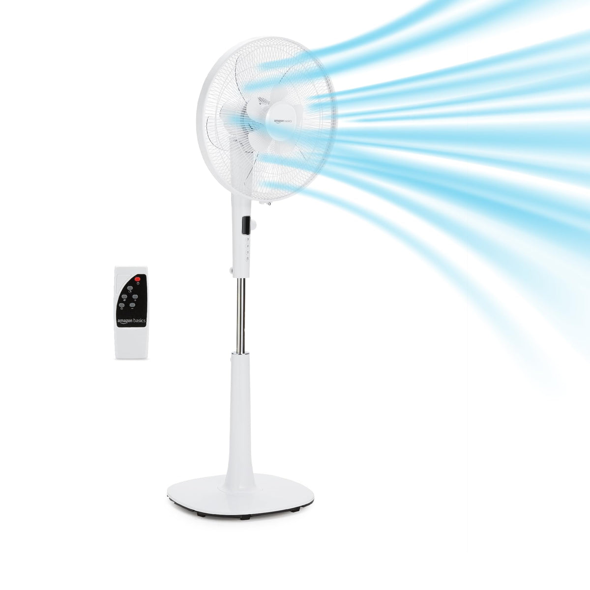 16-inch Quiet DC Motor Standing Floor Fan with Remote, White E281