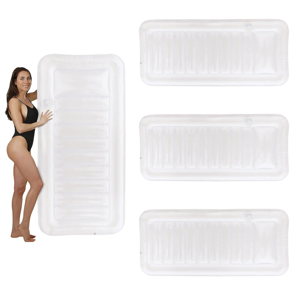 Transparent Inflatable Chaise Pool Float with Cup Holder C2267