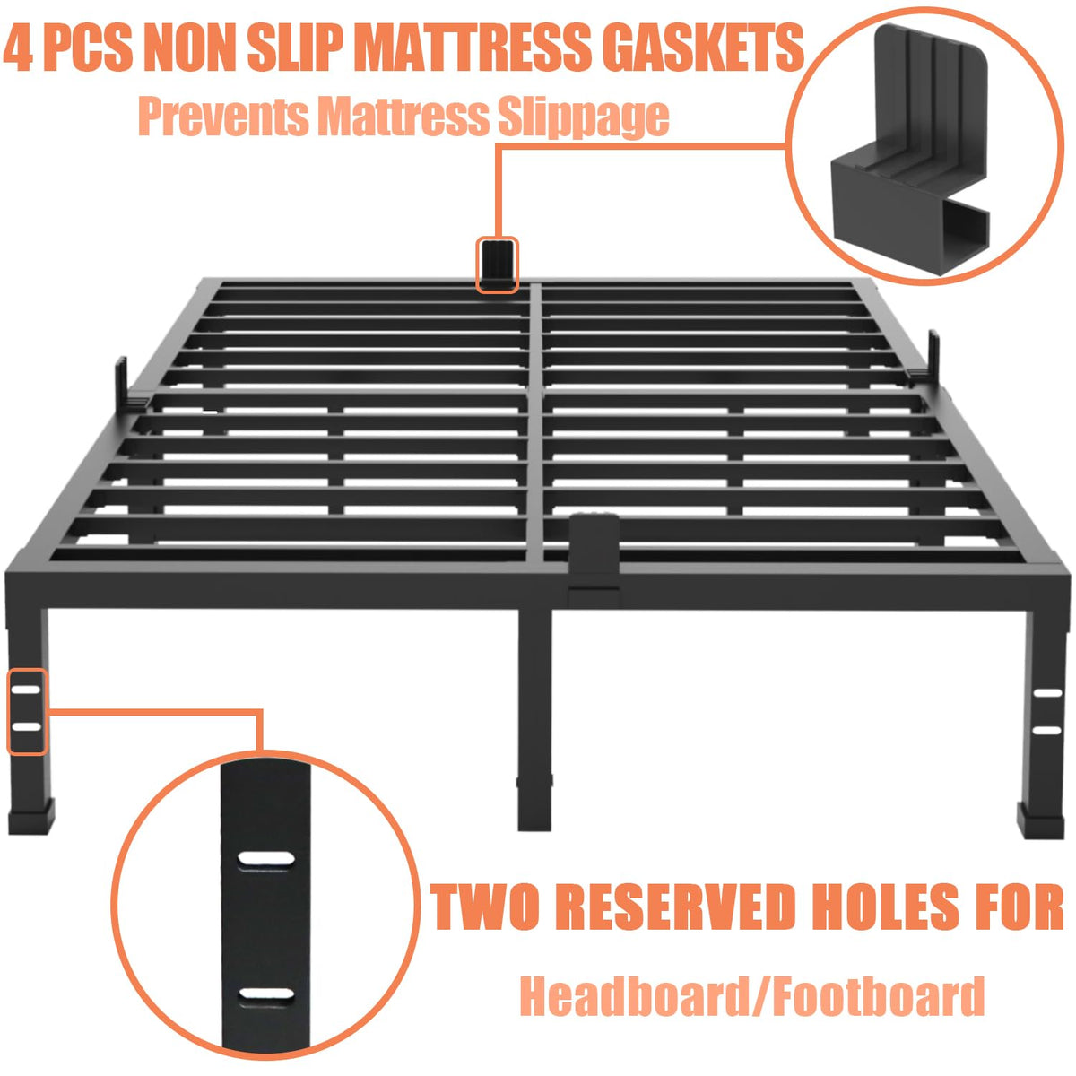 16 Inch Heavy Duty Metal Platform Bed Frame Full Size M795718