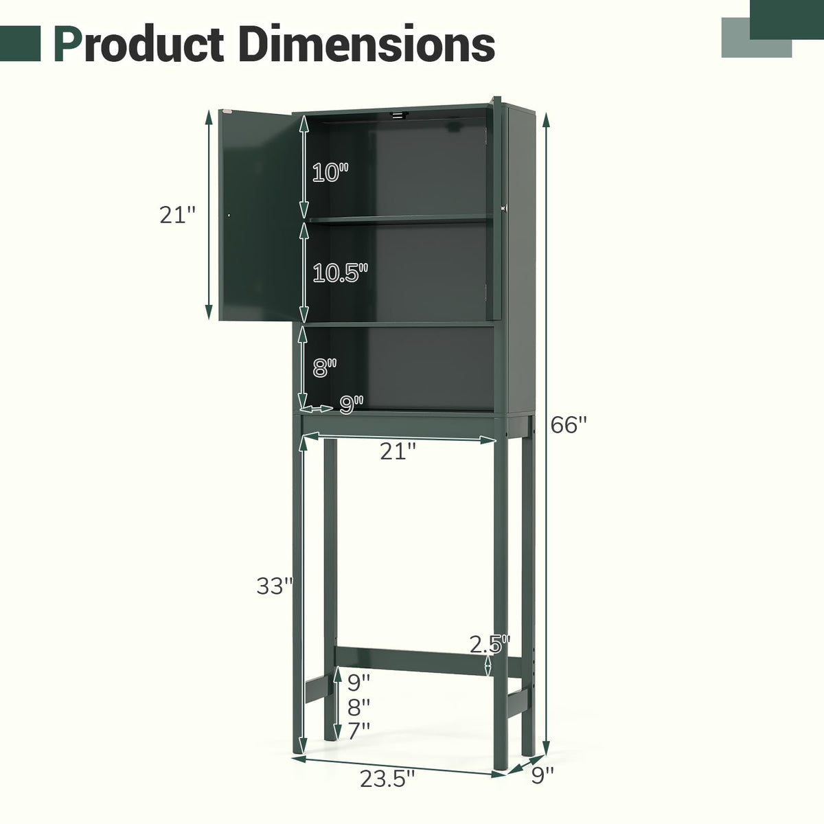 Over The Toilet Storage Cabinet with Fluted Doors J617243