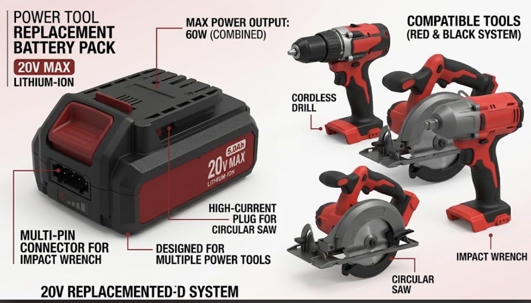 20V Max 2.0Ah Lithium-Ion Battery Pack with Dual USB Ports O469427