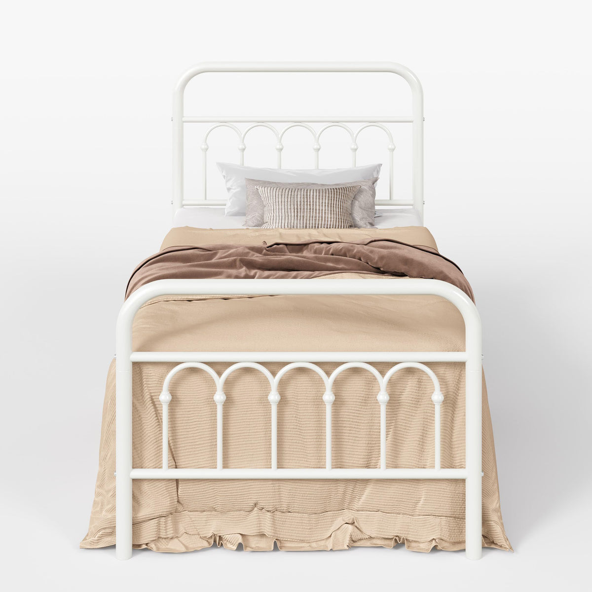 Twin Size Metal Platform Bed Frame with Headboard X1213