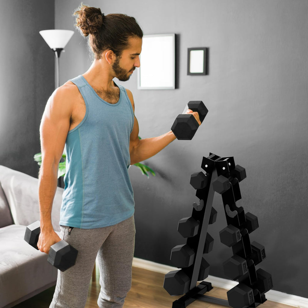 Rubber Coated Hex Dumbbell Set P266665