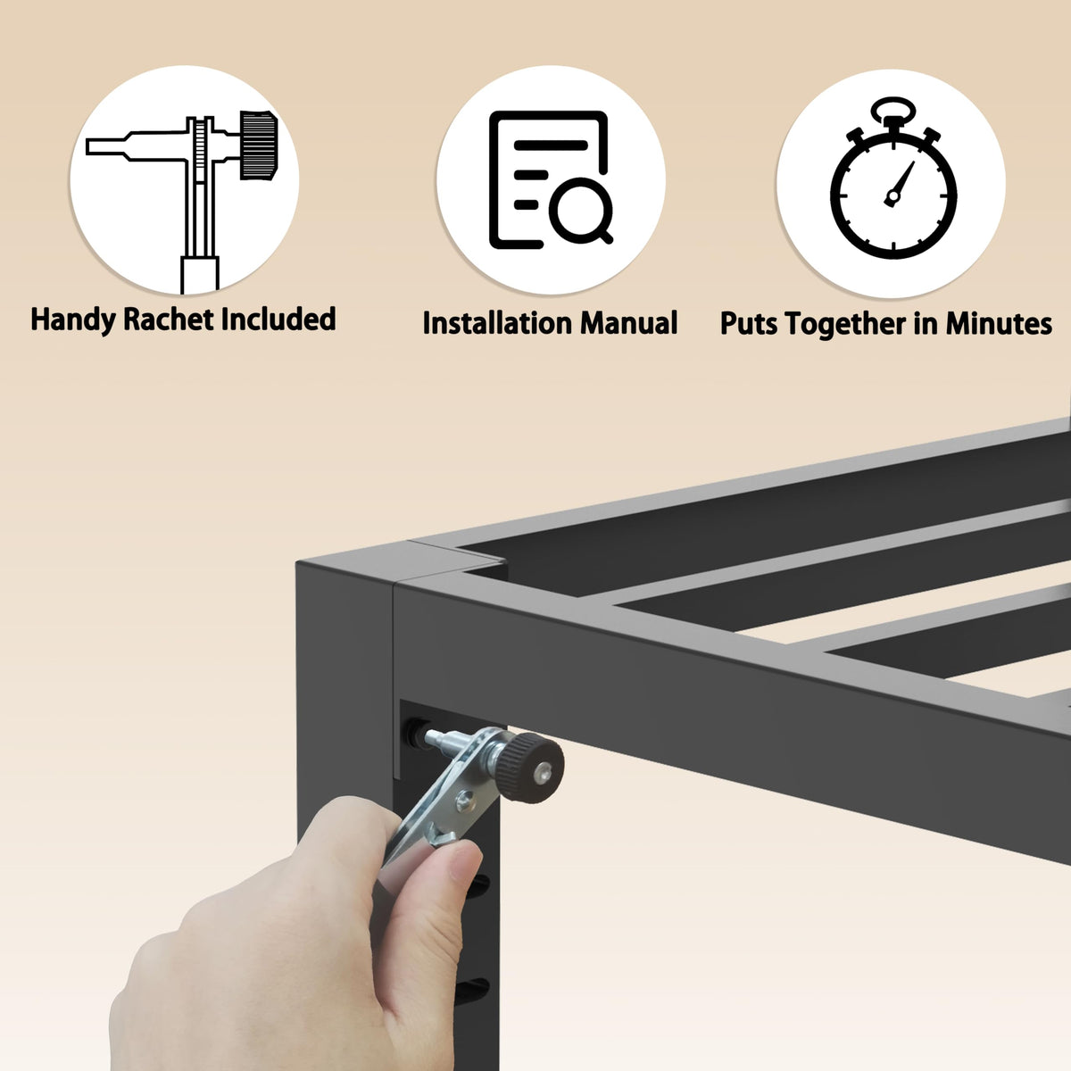 16 Inch Heavy Duty Metal Platform Bed Frame Full Size M795718