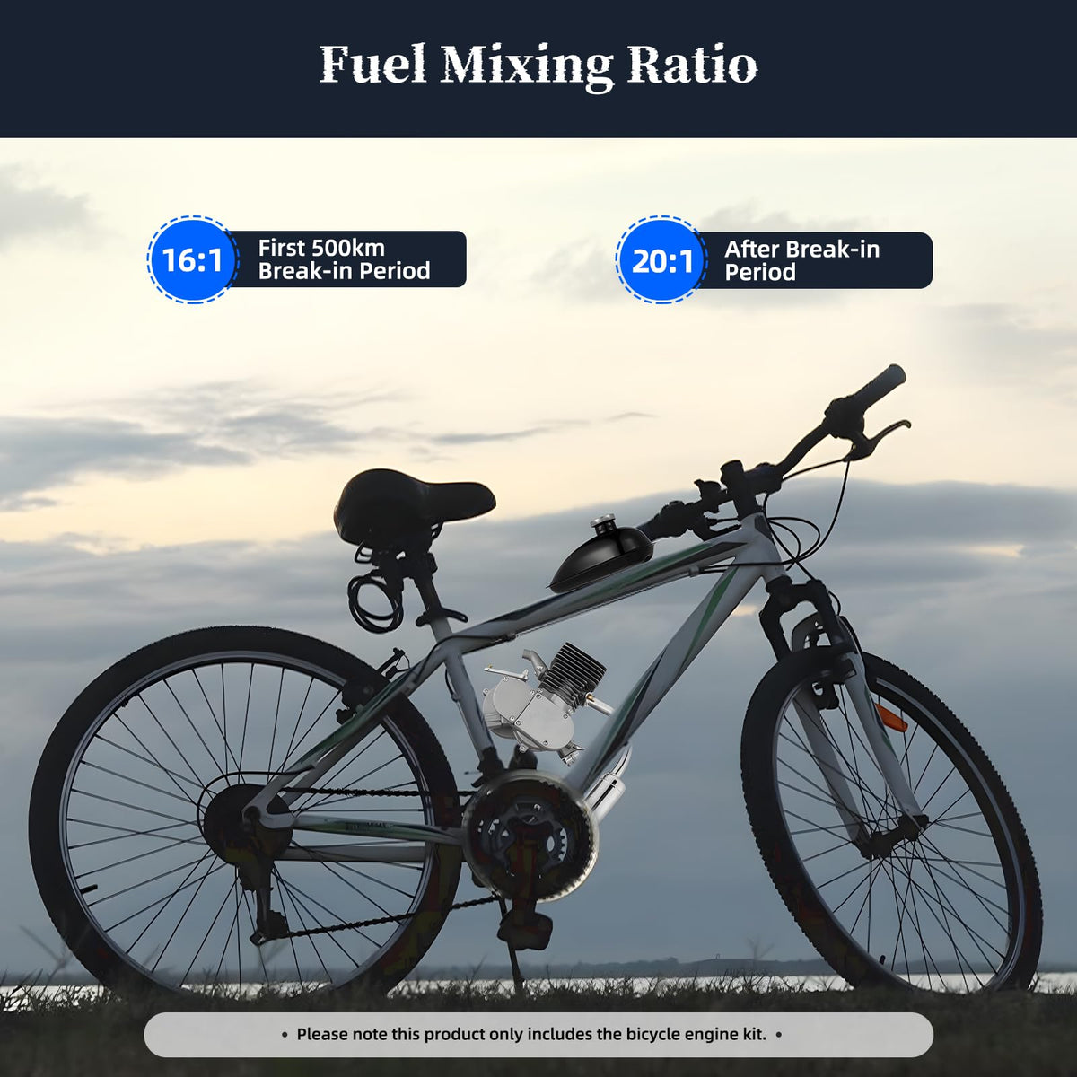 100CC 2 Stroke Air Cooling Bicycle Engine Kit with 36-Tooth Sprocket U29231