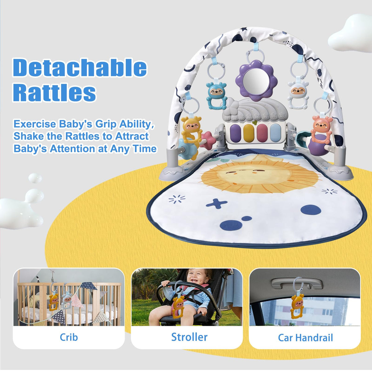 Baby Play Gym Mat and Activity Center with Music and Light Y569