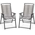 Patio Chairs Set of 2 Folding Armrests Metal Frame O246991