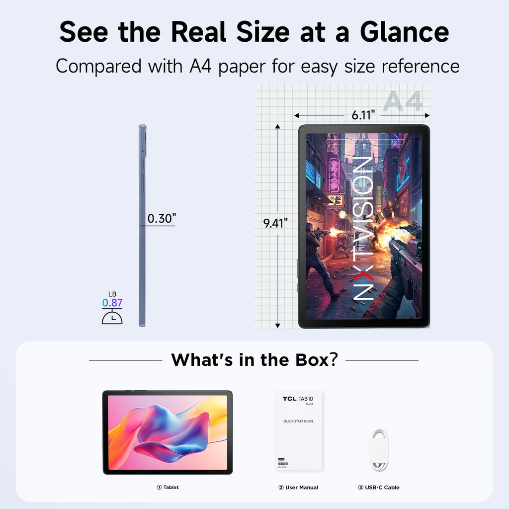 Android Tablet 10.1" FHD Display 4+128GB D364