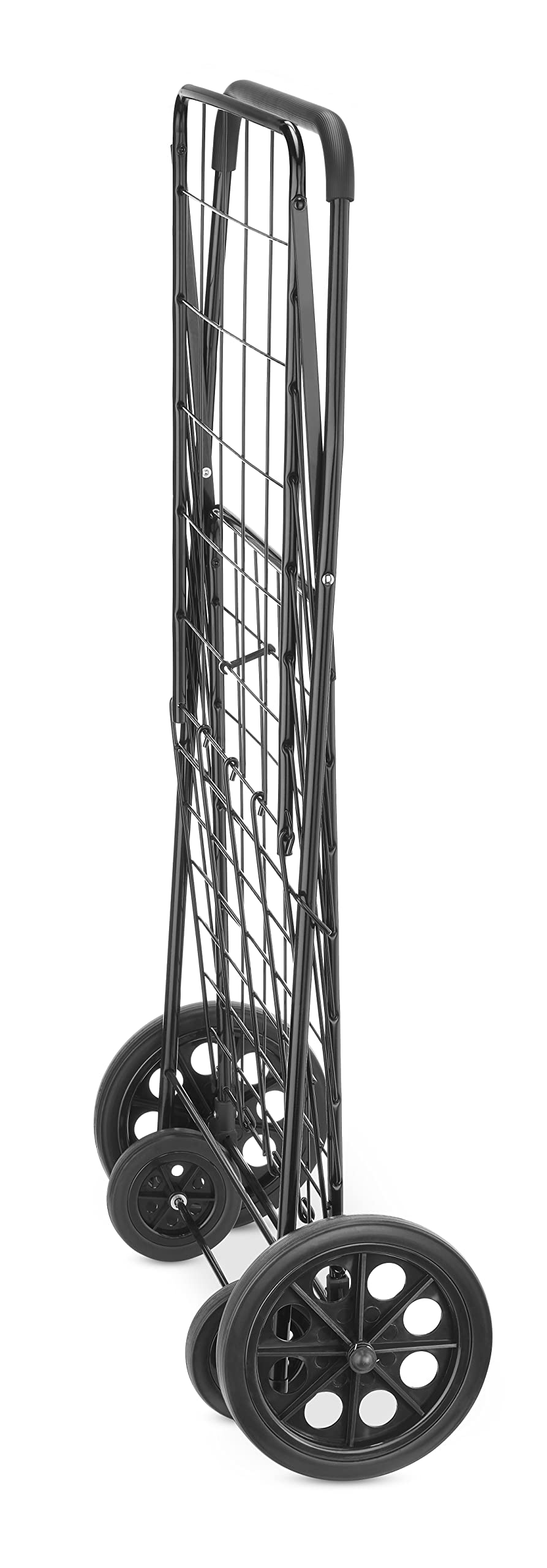 Extra Large Foldable Shopping Cart with Wheels, 100 Lb Capacity, Steel Frame, Black G48850