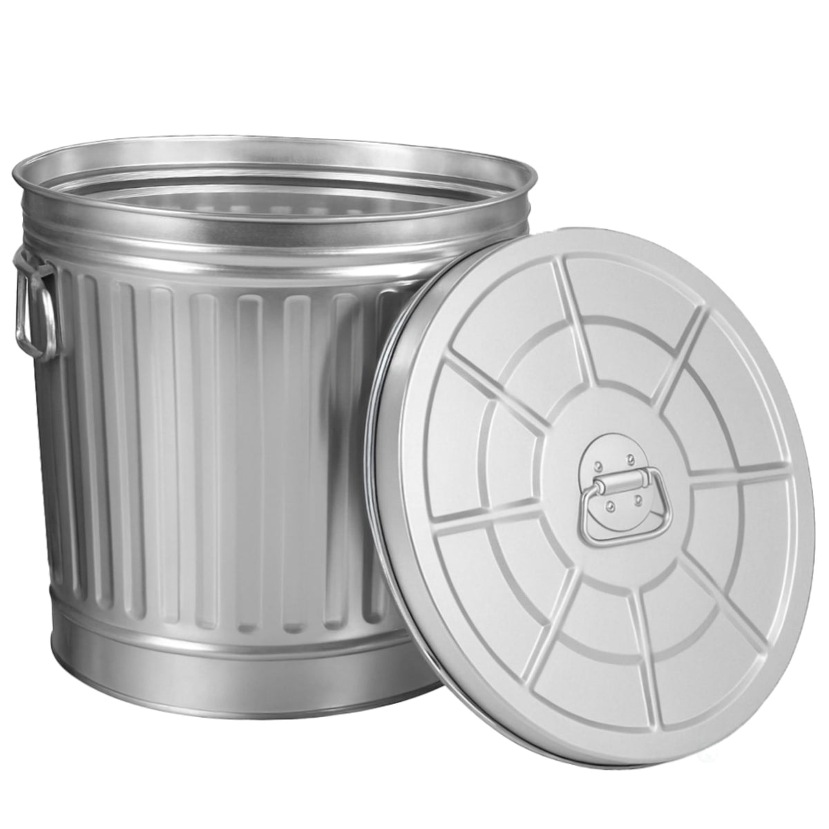 7 Gallon Galvanized Steel Trash Can with Lid B7994