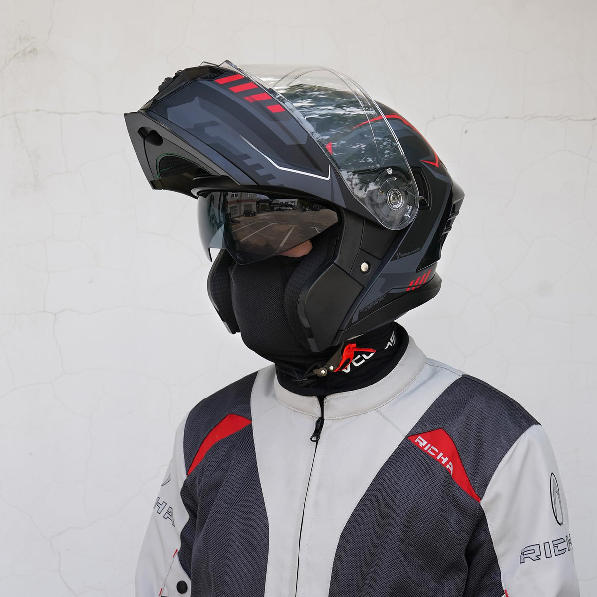 Dual Visor Flip up Modular Full Face Motorcycle Helmet B26187