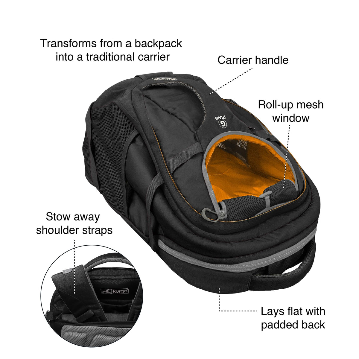 Black Pet Carrier Backpack W53391
