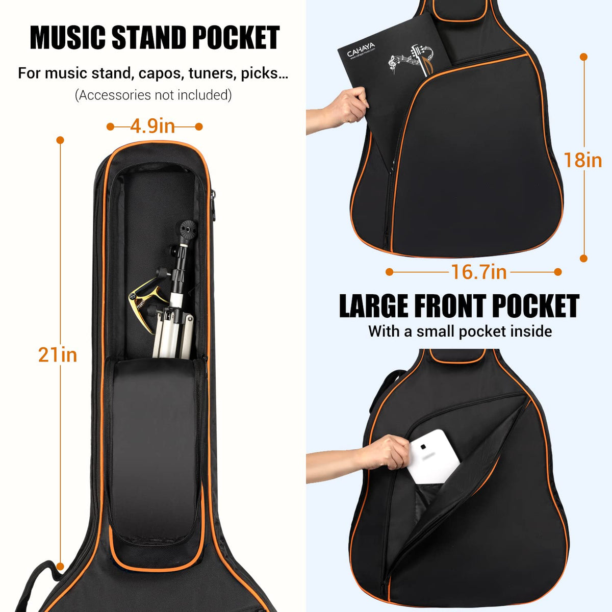 44 Inch Guitar Bag with Adjustable Shoulder Strap C798