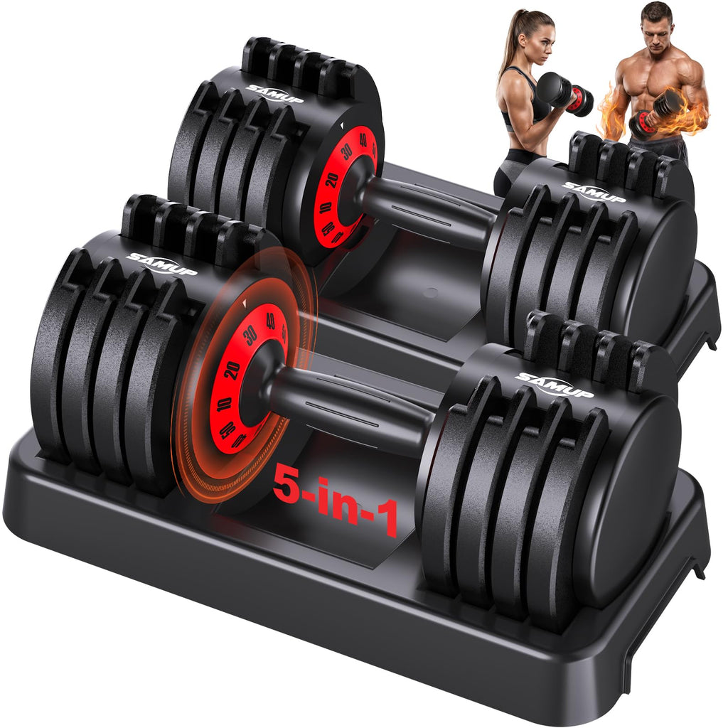 Adjustable Dumbbell Set of 2 with Storage Box Y1333