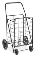Extra Large Foldable Shopping Cart with Wheels, 100 Lb Capacity, Steel Frame, Black G48850