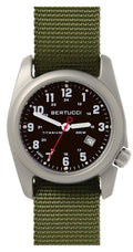 Titanium Olive Nylon Strap Black Dial Men's Watch F52207