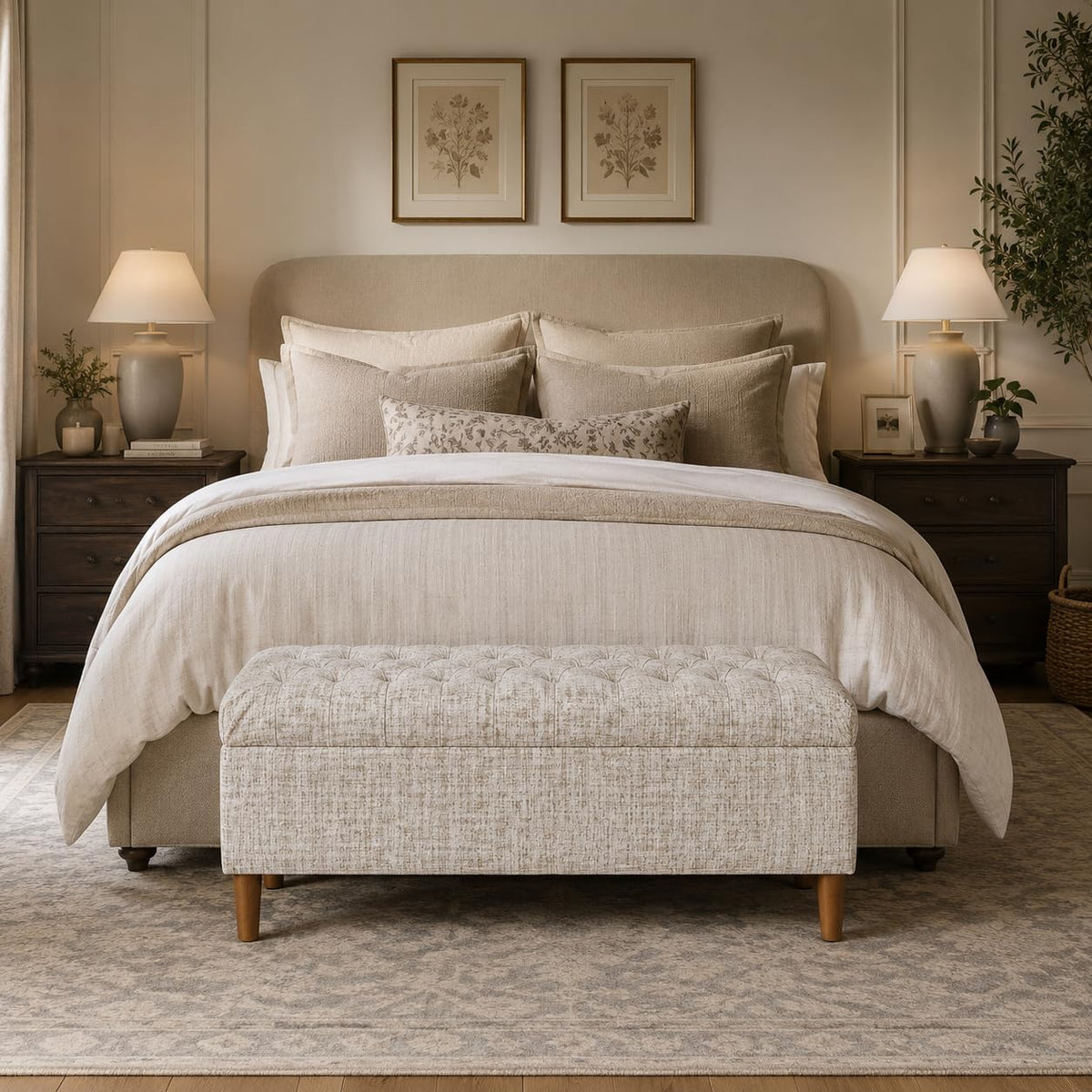 40" Button Tufted Storage Bench J99355