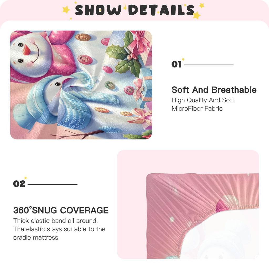 Christmas Snowmen Crib Sheet 52" x 28" S11191